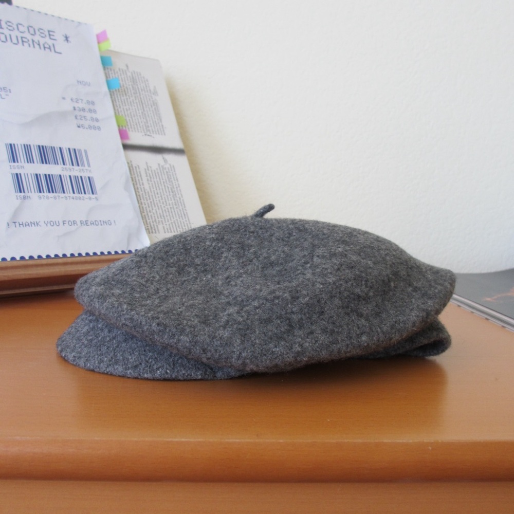 Gray Wool Flat Cap